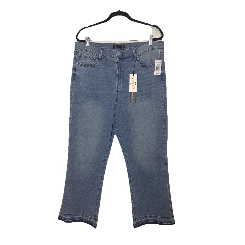 Nanette Lepore High-rise Denim Jeans Frayed Hem Versatile stretch Size 16 NWT